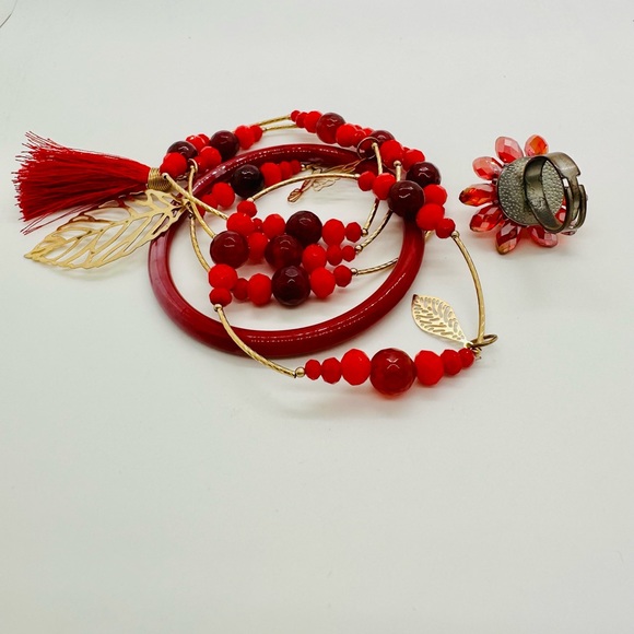 Modern Vintage Red Statement Jewelry Lot - Picture 4 of 17